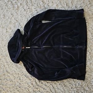 Gloria Vanderbilt Hoodie Navy Velvet sz Large